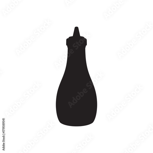 Sauce bottle silhouette vector flat illustration design.