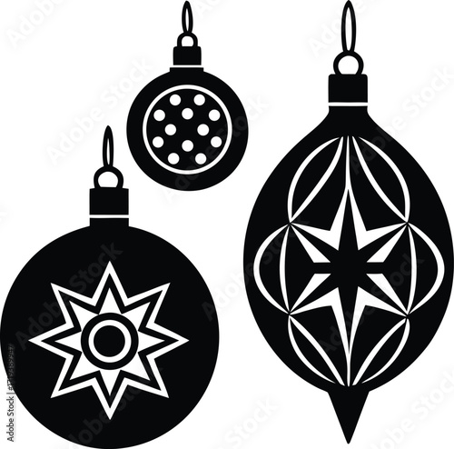 red and gold christmas baubles set on white backgr.eps