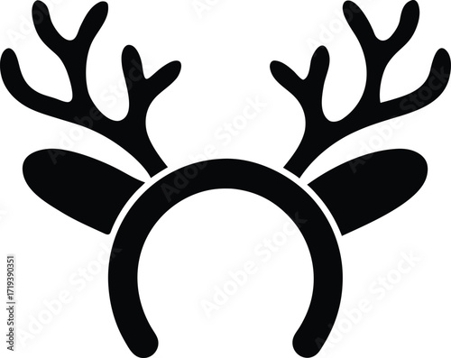 reindeer antler headband icon on white background.eps