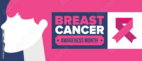Breast Cancer Awareness Month. Pink october. Pink ribbon. Woman healthcare. Celebrate annual. Medic concept. Girl solidarity. Cancer prevention. Female disease. Poster, banner and background. Vector