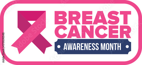 Breast Cancer Awareness Month. Pink october. Pink ribbon. Woman healthcare. Celebrate annual. Medic concept. Girl solidarity. Cancer prevention. Female disease. Poster, banner and background. Vector