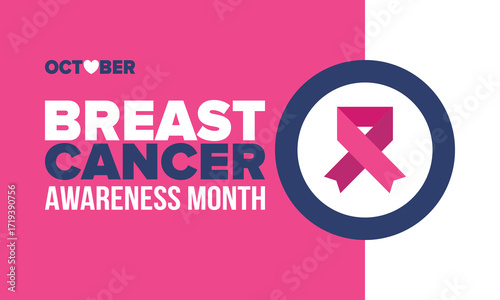 Breast Cancer Awareness Month. Pink october. Pink ribbon. Woman healthcare. Celebrate annual. Medic concept. Girl solidarity. Cancer prevention. Female disease. Poster, banner and background. Vector