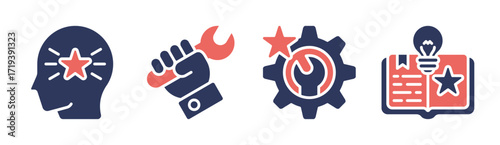 Skill icon set multiple concept collection
