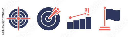 Goall icon set multiple concept collection