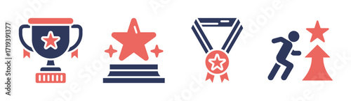 Success icon set multiple concept collection