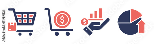 Sales icon set multiple concept collection