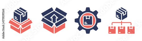 Supply icon set multiple concept collection