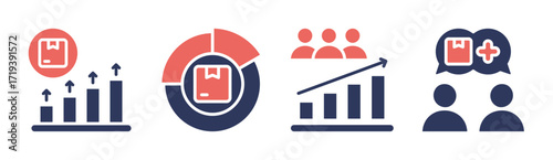 Demand icon set multiple concept collection