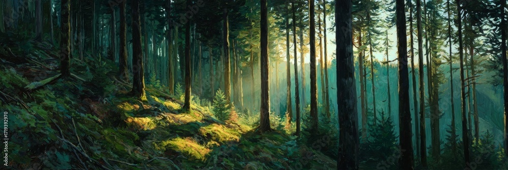 Obraz premium rain in the forest