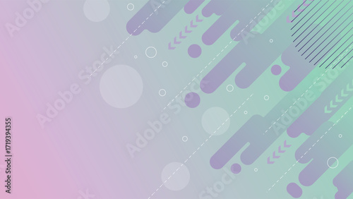 Abstract pastel background featuring soft gradients and geometric elements in modern memphis style, ideal for creative projects, presentations, posters, and digital artwork