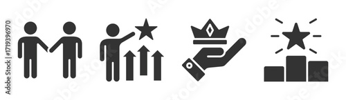 Leardership icon set multiple concept collection