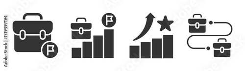 Career icon set multiple concept collection