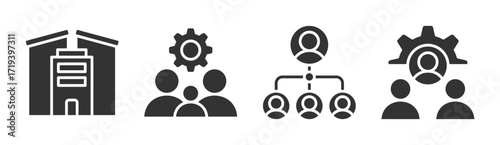 Organization icon set multiple concept collection