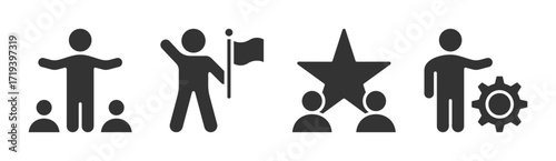 Leadership2 icon set multiple concept collection