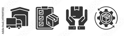 Supplier icon set multiple concept collection