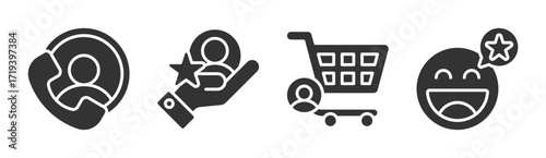 Customer icon set multiple concept collection