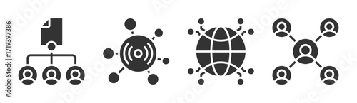 Network icon set multiple concept collection