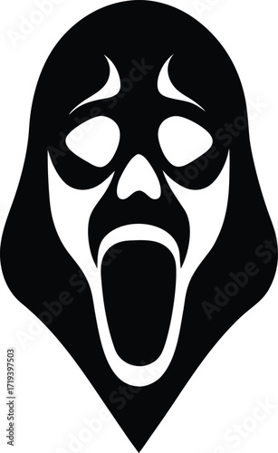 scare mask silhouette  scare mask icon isolated on.eps