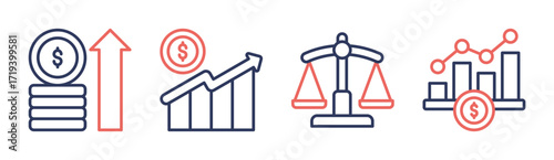 Profit icon set multiple concept collection
