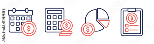 Budget icon set multiple concept collection