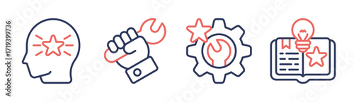Skill icon set multiple concept collection