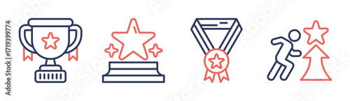Success icon set multiple concept collection