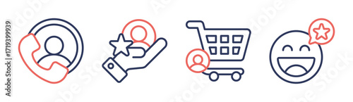 Customer icon set multiple concept collection