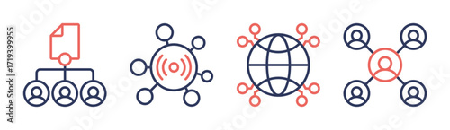 Network icon set multiple concept collection