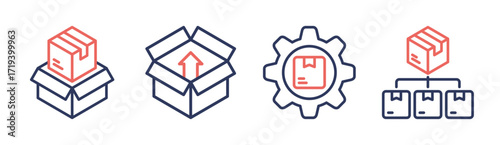 Supply icon set multiple concept collection