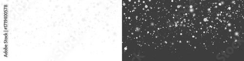 16:9 Snow snowfall snowflakes Christmas winter holiday background PNG overlay