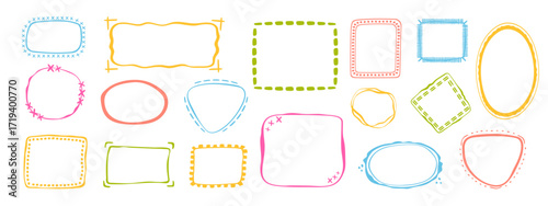 Hand-drawn coquette wavy frames set, squiggle curly swirl tied bow borders, ribbons cadre vintage modern vintage whimsical edgings elements, elegant trend stamps flirting girly style design. Isolated