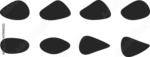 Abstract blobs organic shape set. Fluid liquid rectangle shapes collection. Speech bubble blob shape