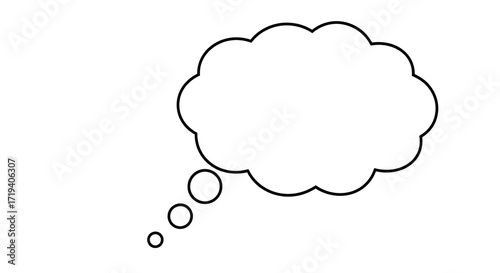 Thinking cloud bubble vector illustration isolated PNG with Transparent Background