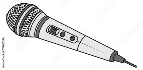 Hand drawn mic drawing illustration
