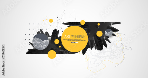 Modern science and technology background. Abstract art sphere. Wireframe theme.