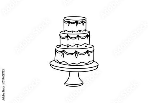 vector illustration of a tiered cake