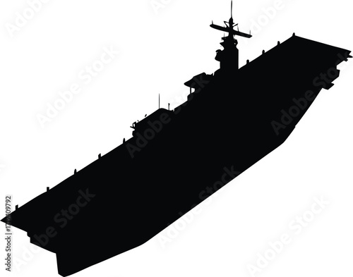 Silhouette of a modern aircraft carrier