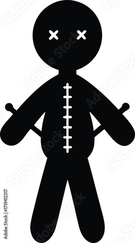 voodoo doll silhouette  voodoo doll icon isolated .eps