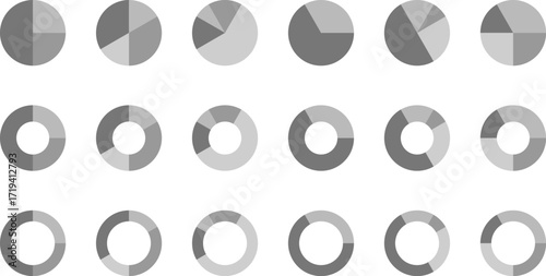 Pie charts diagram collection. Colorful pie chart Infographic