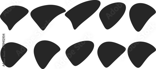 Abstract blobs organic shape set. Fluid liquid rectangle shapes collection. Speech bubble blob shape