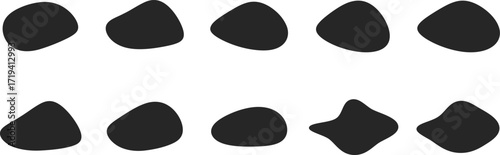 Abstract blobs organic shape set. Fluid liquid rectangle shapes collection. Speech bubble blob shape
