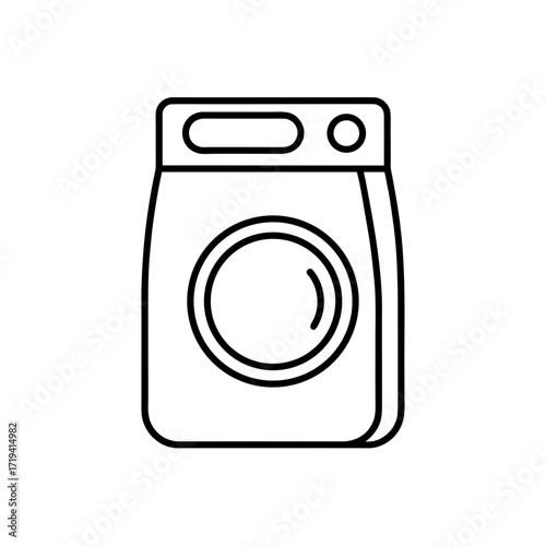 Washing machine line art on transparent background
