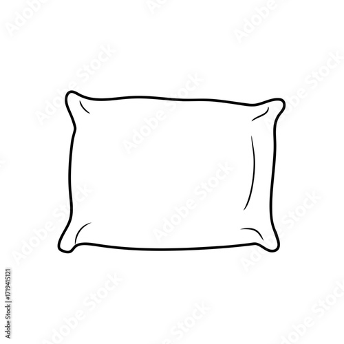 Outline drawing of pillow on transparent background