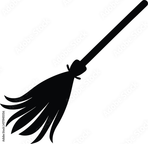 witch broom silhouette  witch broom icon isolated .eps