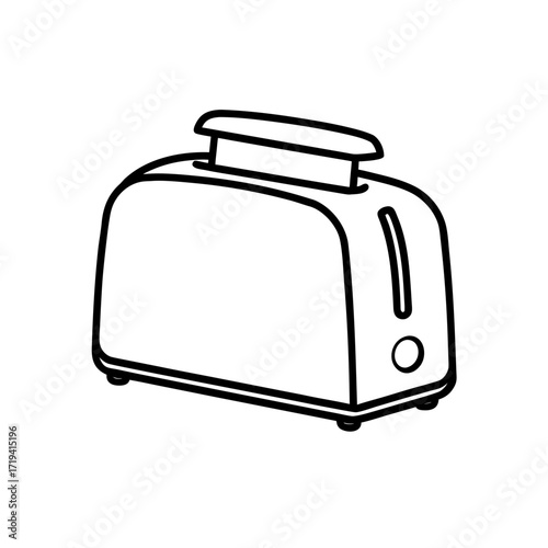 Outline drawing of toaster on transparent background