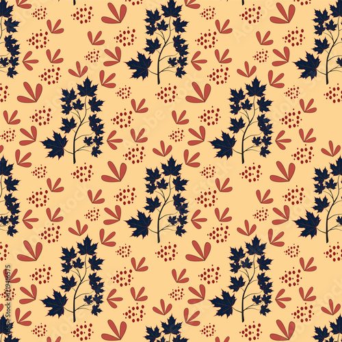 Print autumn_leaves_pattern_stylized_fall_foliage_with_vibrant_leaves_seasonal_themed_background