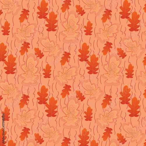 Print autumn_leaves_pattern_stylized_fall_foliage_with_vibrant_leaves_seasonal_themed_background