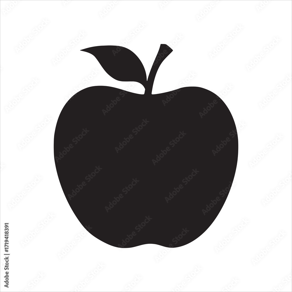 Fototapeta premium Apple element sketch silhouette vector 