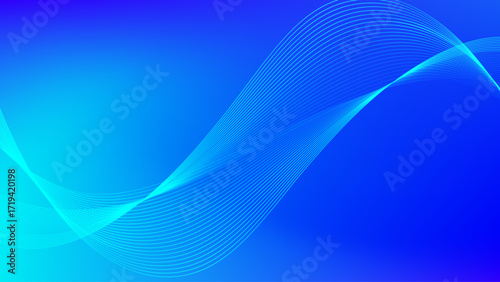 Wavy blended lines with blue gradient mesh abstract background nice for wallpaper or banner