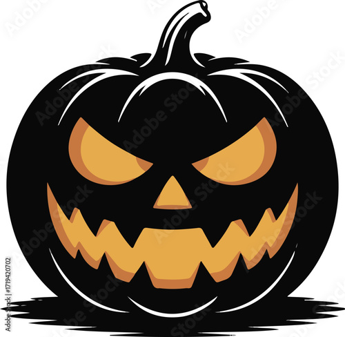 Halloween angry pumpkin silhouette vector design